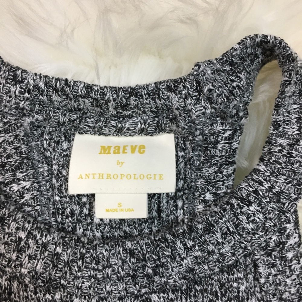 Maeve by Anthropologie grey herringbone knit tank top - Picture 3 of 8